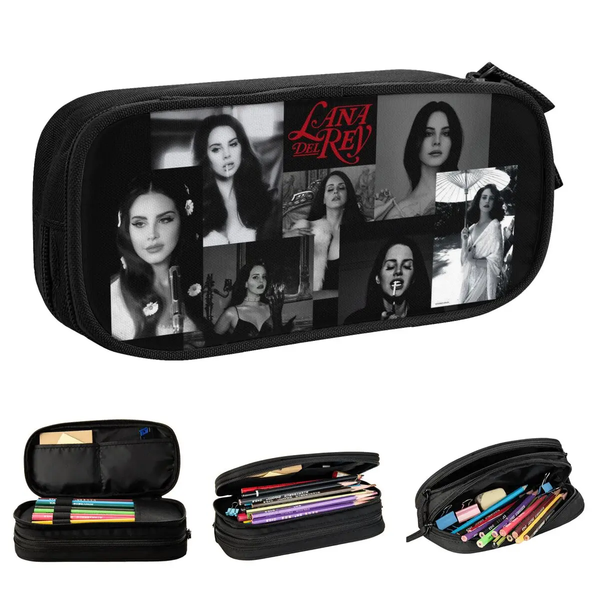 Cute Retro Lana Del Rey Pencil Cases Music Singer Pencilcases Pen Box Kids Large Storage Bag Students School Gifts Stationery