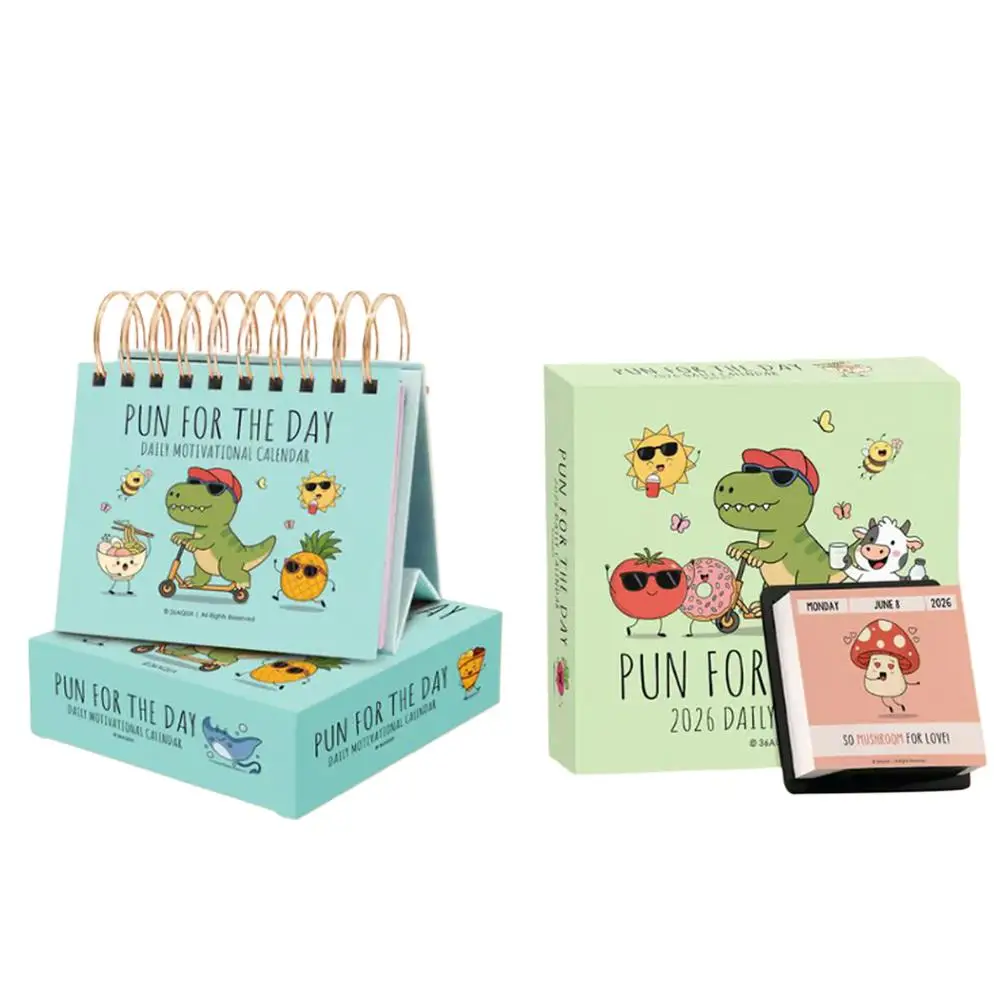 

2026 365Days Punny Incentive Desktop Calendar Daily Tear Off Pages Desk Calendar for School Office Supplies Stationery 2026 Gift