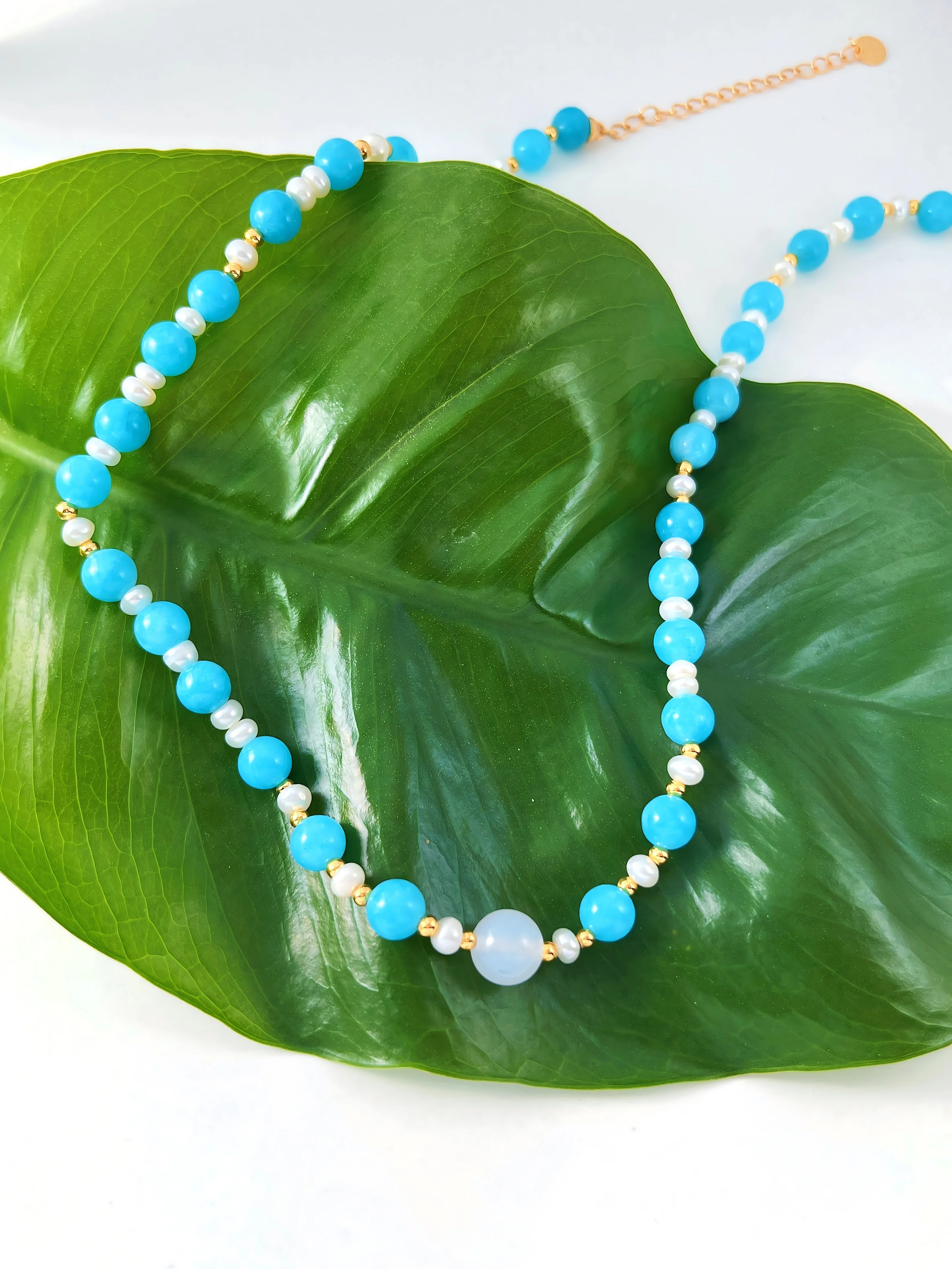 

4mm Tianhe Natural Stone round Beads Necklace for Ladies Summer Fashion Personality Pearl Friendship Jewelry