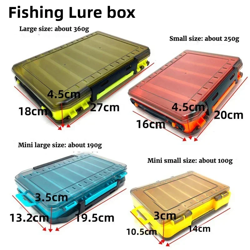 LXIN Fishing Lure Tackle large Box 14 grids Compartment Storage Case Double Sided Hook Baits Container Accessories organizer Box