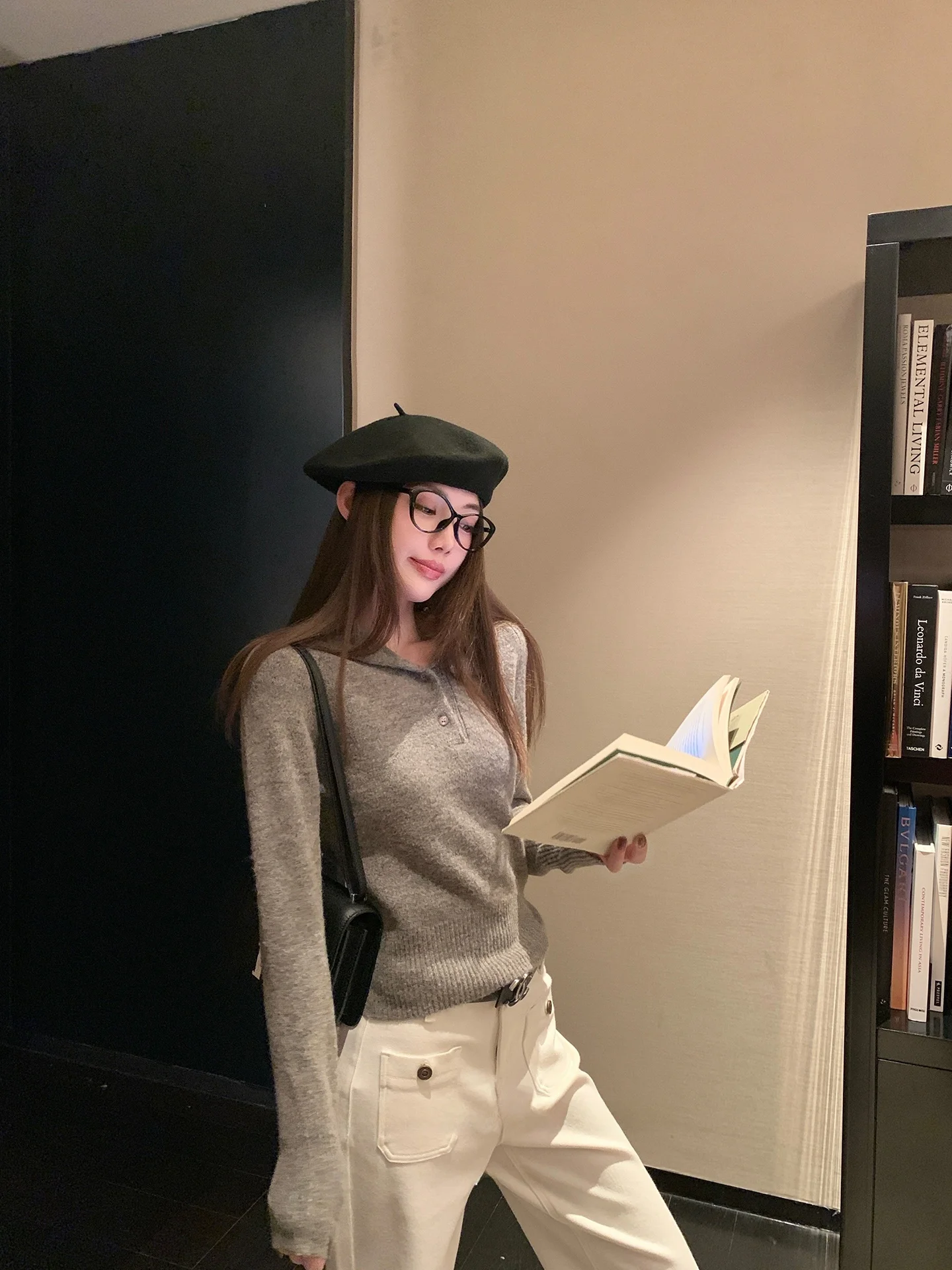 

Уютный винтажный вязаный свитер Bla Bean H с капюшоном на пуговицах, повседневная базовая одежда из полиэфирного волокна