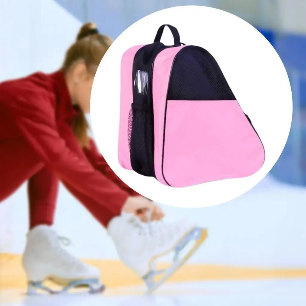 Mochila para Patines de Ruedas, Bolsa de Nailon de Tres Capas, Bolso Portátil para Patines, Almacenamiento para Gimnasio y Pista de Patinaje