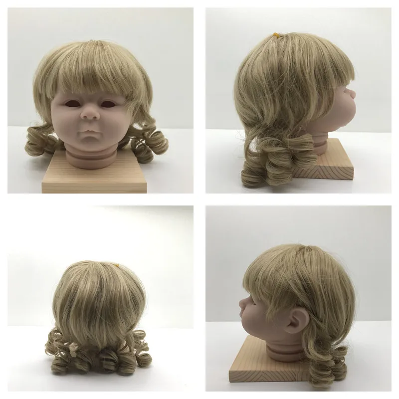 NPK Brown Curl Sticked Hair Wig For 50-58cm Reborn Dolls 20-23 inch Silicone Reborn Baby Doll Hair DIY Doll Accessories