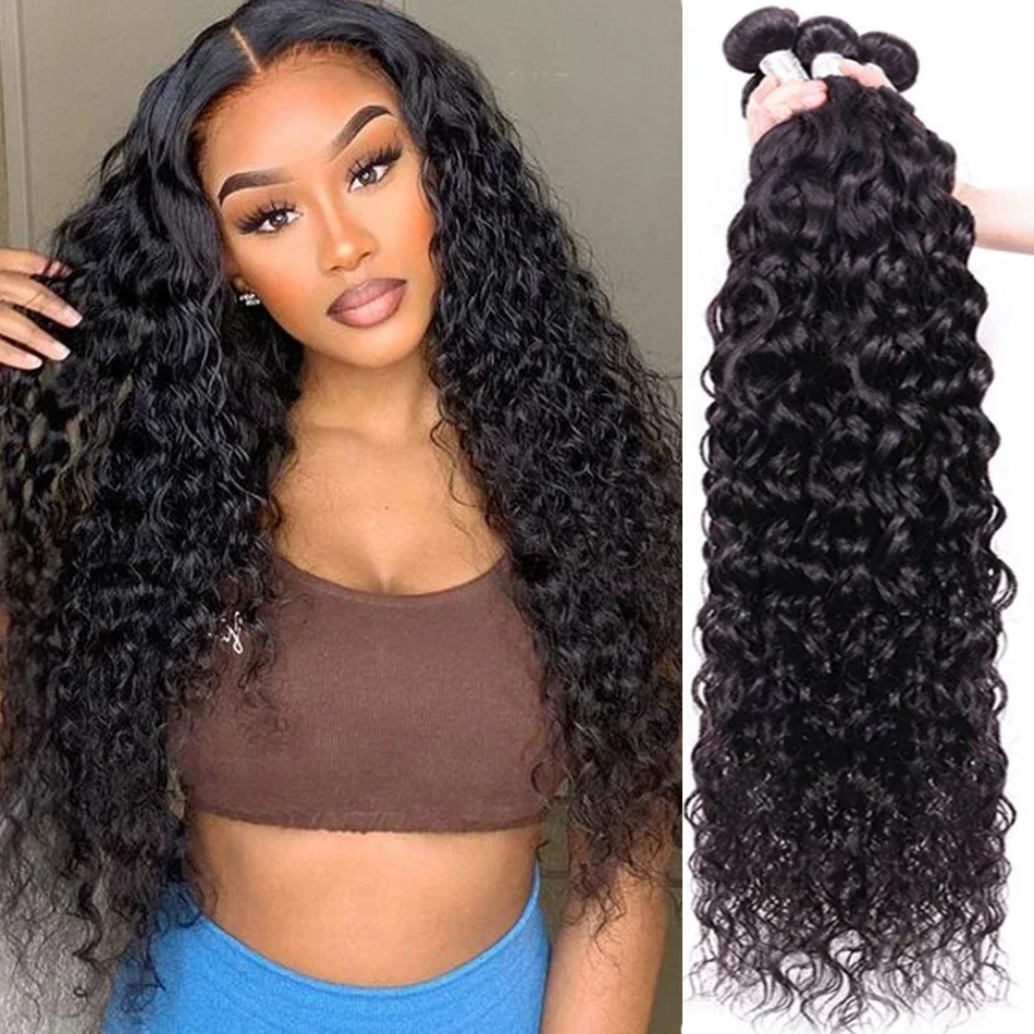 Curly Human Hair Bundles 30 32 34 Inch Deep Wave Bundles Human Hair Extensions Brazilian Weaving 1/3/4/5 PCS Raw Hair Bundles