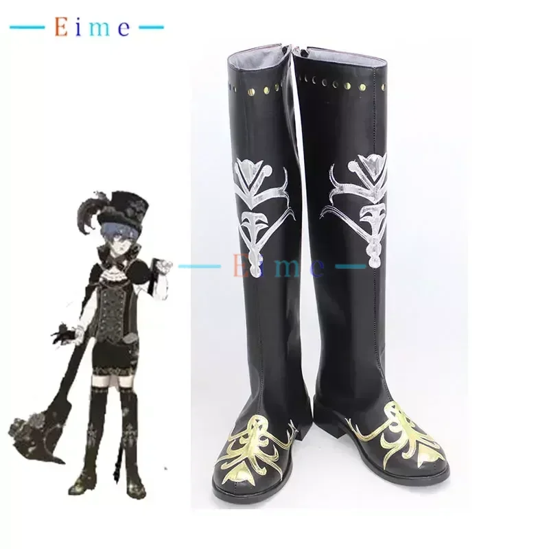 Anime Black Butler Ciel Cosplay Sapatos, Botas de Carnaval do Dia das Bruxas, Custom Made Prop