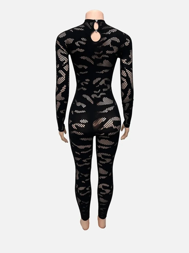 سيدة أنيقة حللا من الدانتيل الأسود 2025 الخريف المرأة طويلة الأكمام س الرقبة الجوف خارج Bodycon مثير نادي حفلة الشارع وزرة #6