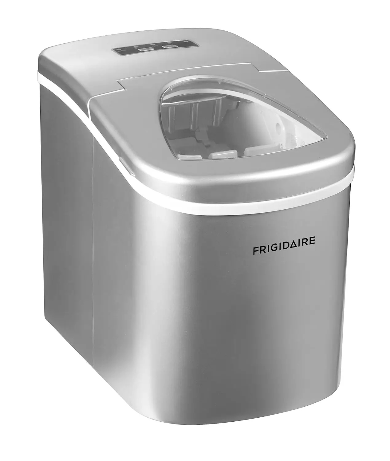 EFIC108-SILVER Counter top Portable, 26 lb per Day Ice Maker Machine, Silver