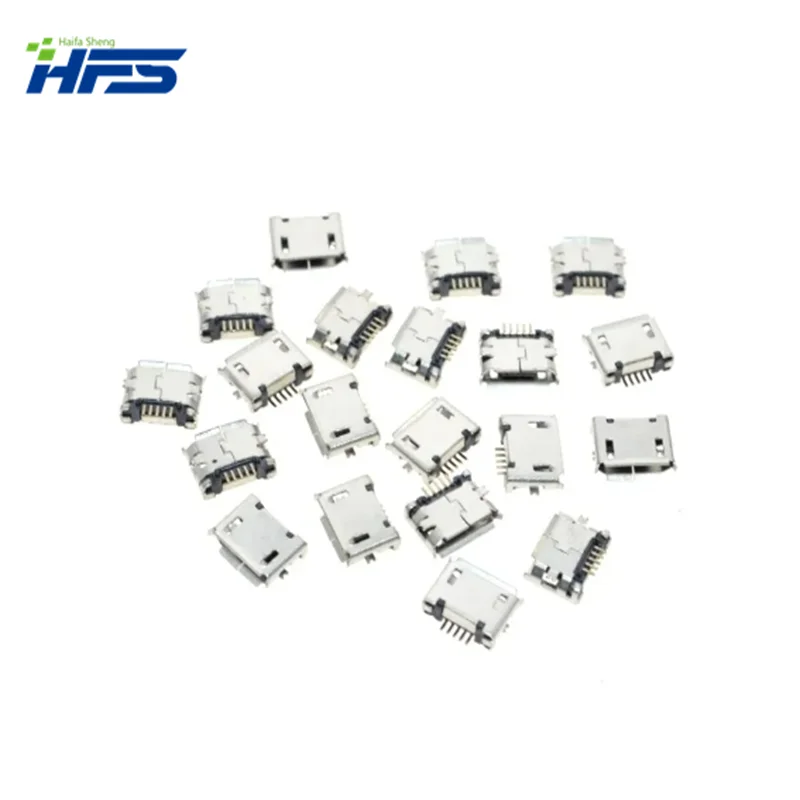 Micro USB Typ B Buchse, 5 Pins 180 Grad, SMD SMT Löten, Leiterplatte halterung