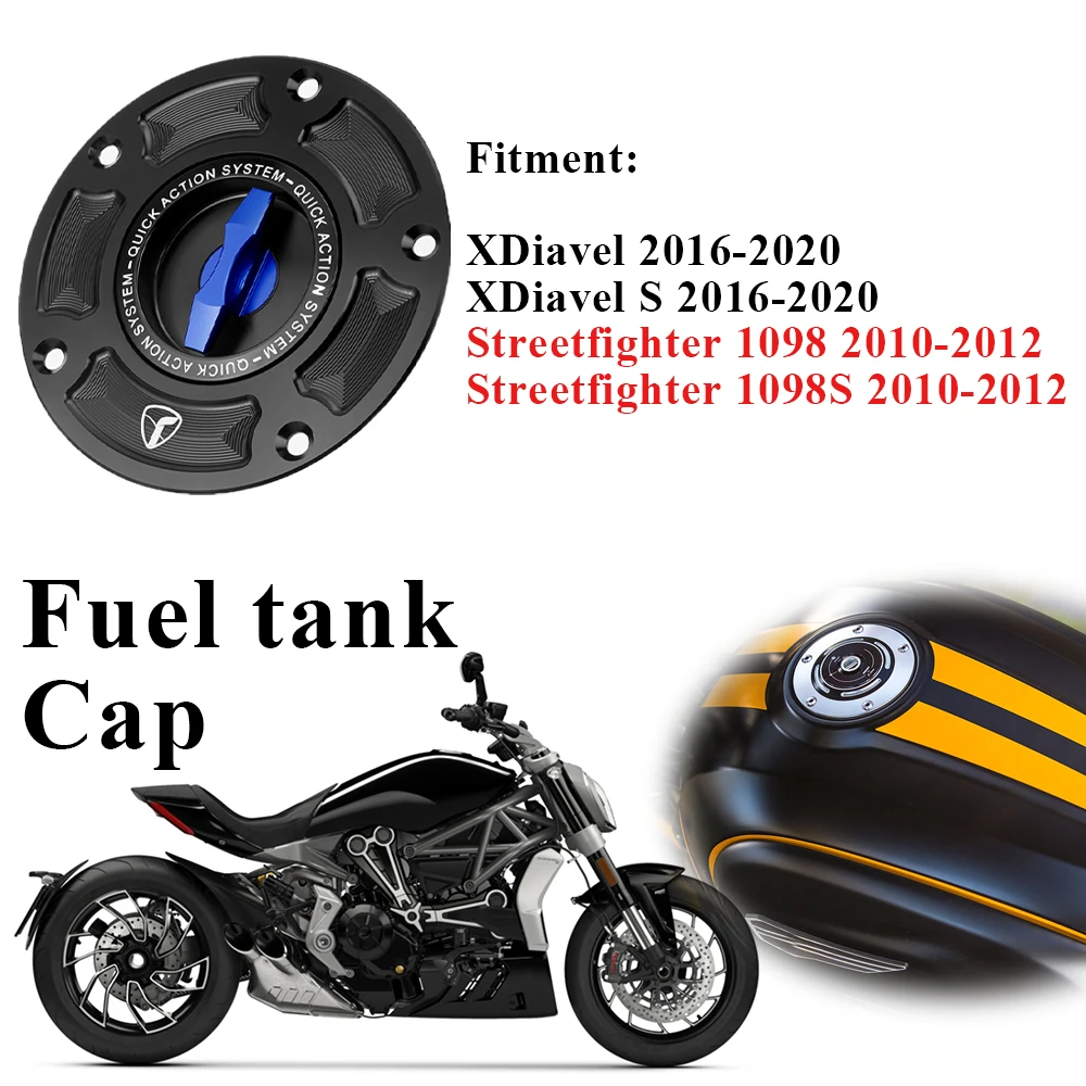 

Motorcycle CNC Accessory New Keyless Fuel Tank Cap Cover For Ducati XDiavel /XDiavel S 2016-2020 /Streetfighter 1098/1098S