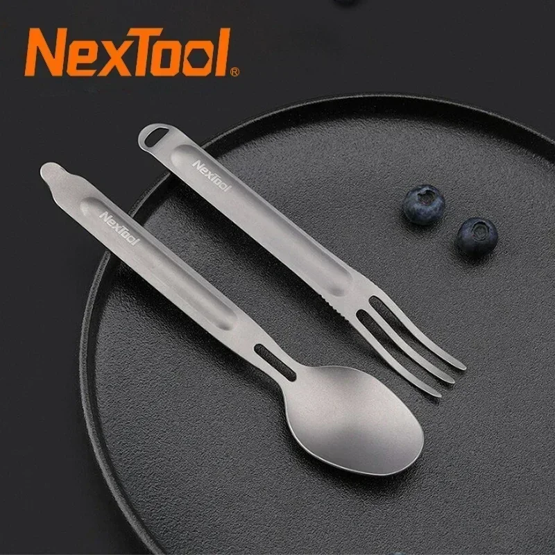 Xiaomi NexTool Titanium Spoon Spork Outdoor Portable Reusable Camping Tableware Case EDC Environmental Picnic Cookware Cutlery