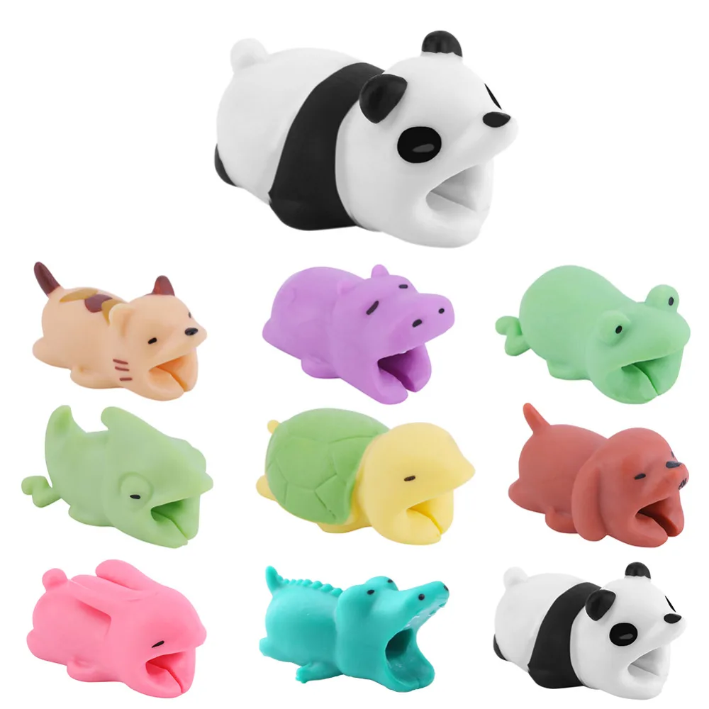 1Pc Cartoon Animal Cable Protector Cord Wire Protection Mini Cover Charging Cable Winder High Quality Protector for Usb c