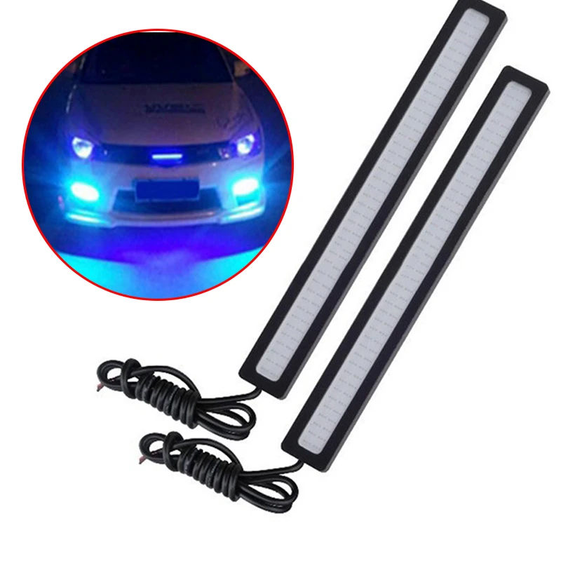 1pc High Power Waterproof DC 12V 17CM Blue Super Bright Car COB LED Lights DRL Fog Driving Lamp Car Replacement COB LED Light