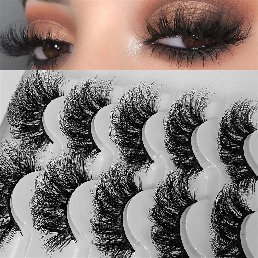 5 Pairs Fluffy False Eyelashes 8D Eye lashes Natural Long Fake Eyelashes  Dramatic Full Messy Volume Fake Lashes