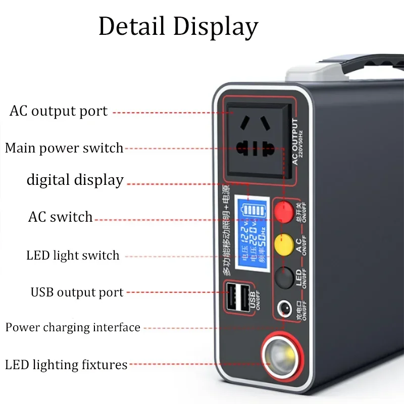 220V Korean Style Power Bank 300W External Power Bank 90Ah Home Outdoor Camping Lifepo4 Power Supply System Notebook Wholesale