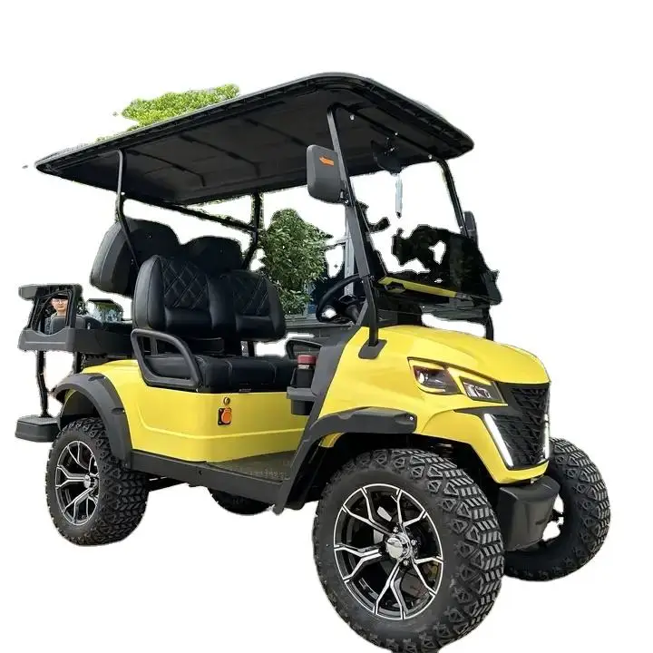 4 Seater Folding 72V Lithium Battery Electric Golf Cart Rough Terrain 2+2 Seats Carrito Electric 4 Wheel Off Road Golf Cart