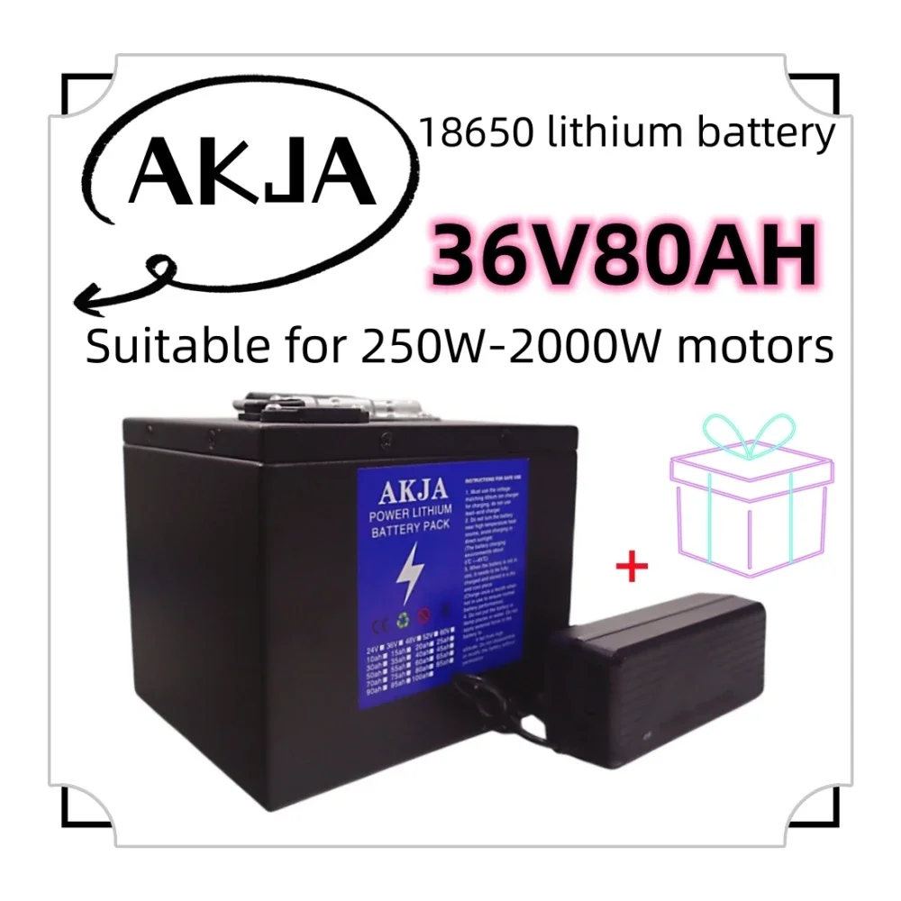 Air fast transportation New Full Capacity Power 18650 Lithium Battery 36V10ah-80ah  Lithium Battery Pack Suitable for 250-2000W