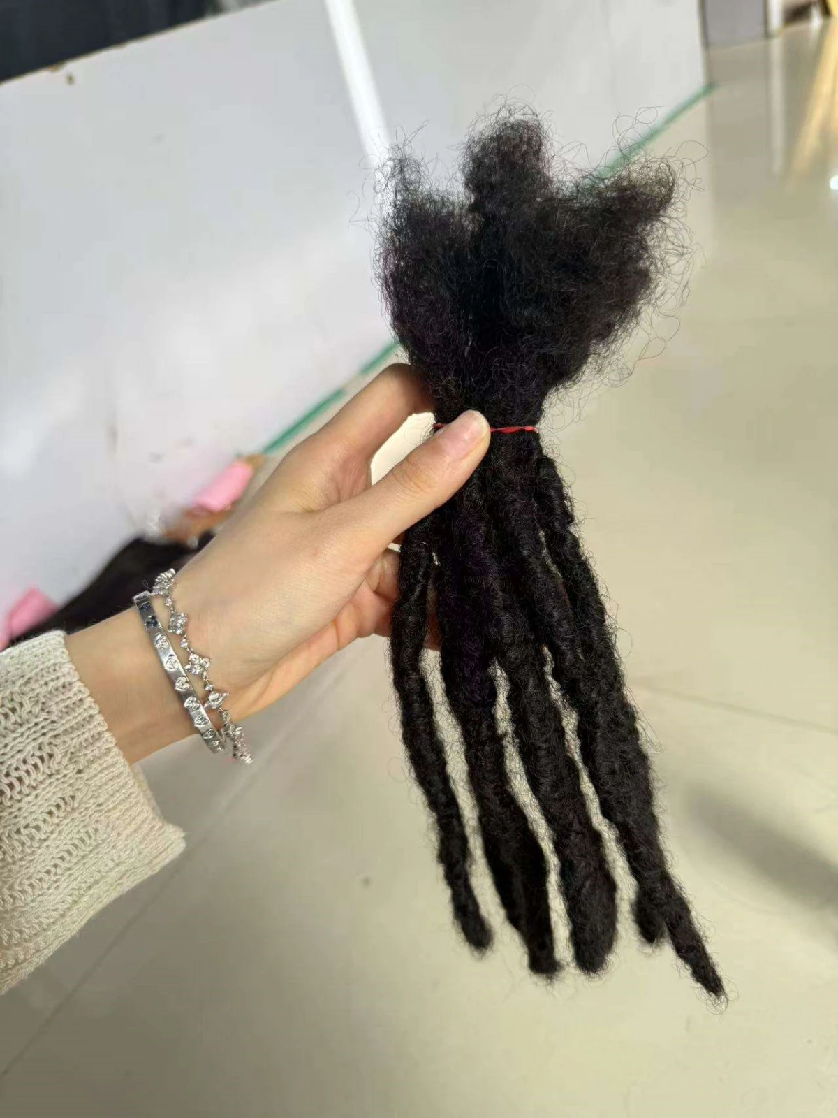 6-20 Inch 100% Human Hair Inter Loc Extensions 0.6cm Width Full Handmade Dreadlock Extensions for Men Women Kids Can Be Dye