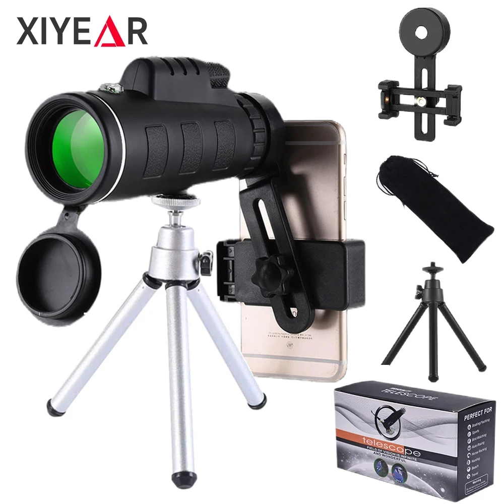 50x60 High Power Monocular With Phone Adapter Tripod Bag BAK4 Prism FMC Lens Telescope For Bird Watching Hunting Hiking Camping