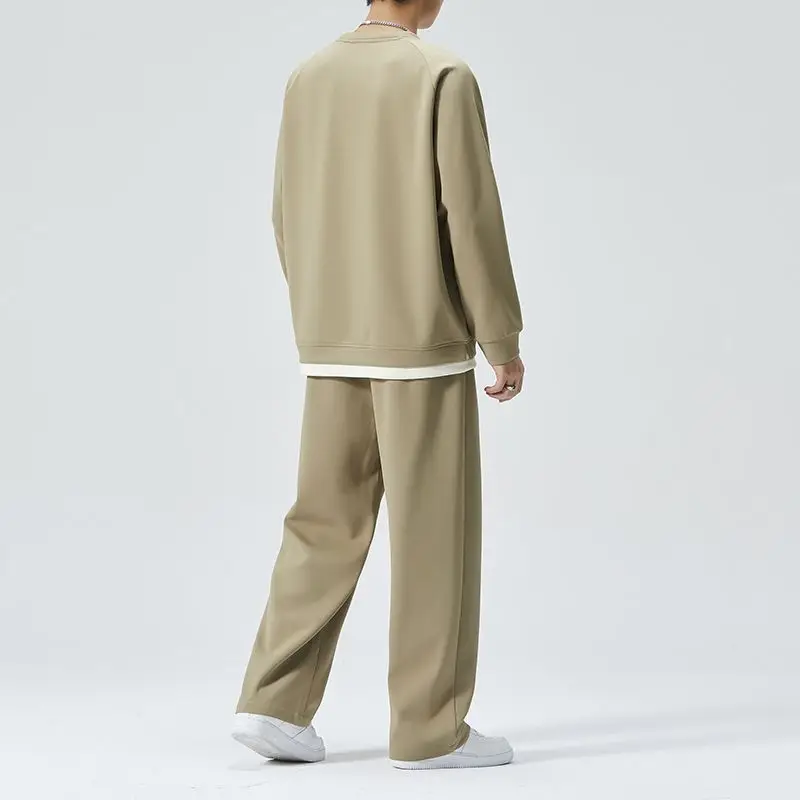 

Leisure Sports Suit Spring and Autumn Men's New Loose Round Neck Hoodie and Pants Two-piece Set