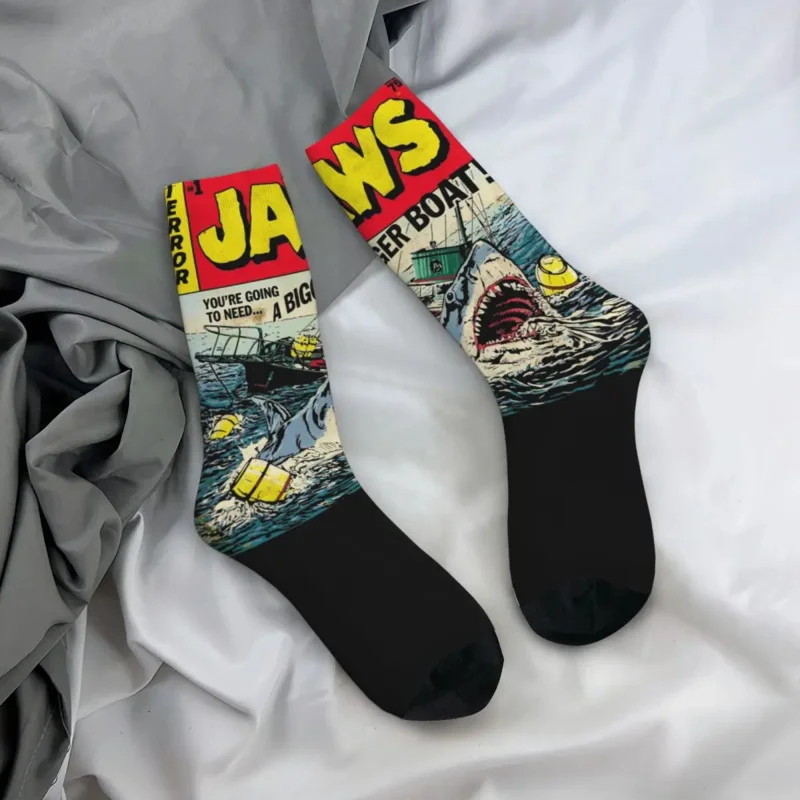 Autumn winter fashion unisex jaws edition comic book cover socks non-slip basketball socks