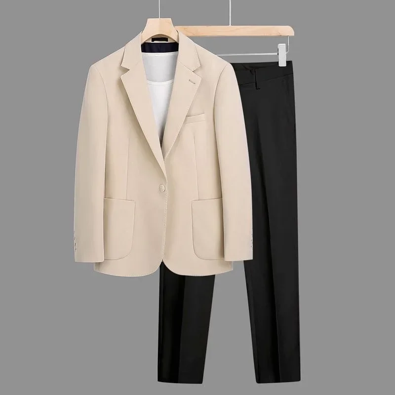 Causal handsome business suit, high-end men's two-piece casual and slim fit suit