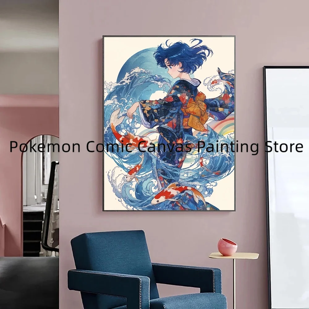 Aesthetic Room Decor Japan Surrounding Animation Sailor Moon Canvas Stickers and Posters Picture Home Decoration Children's Gift