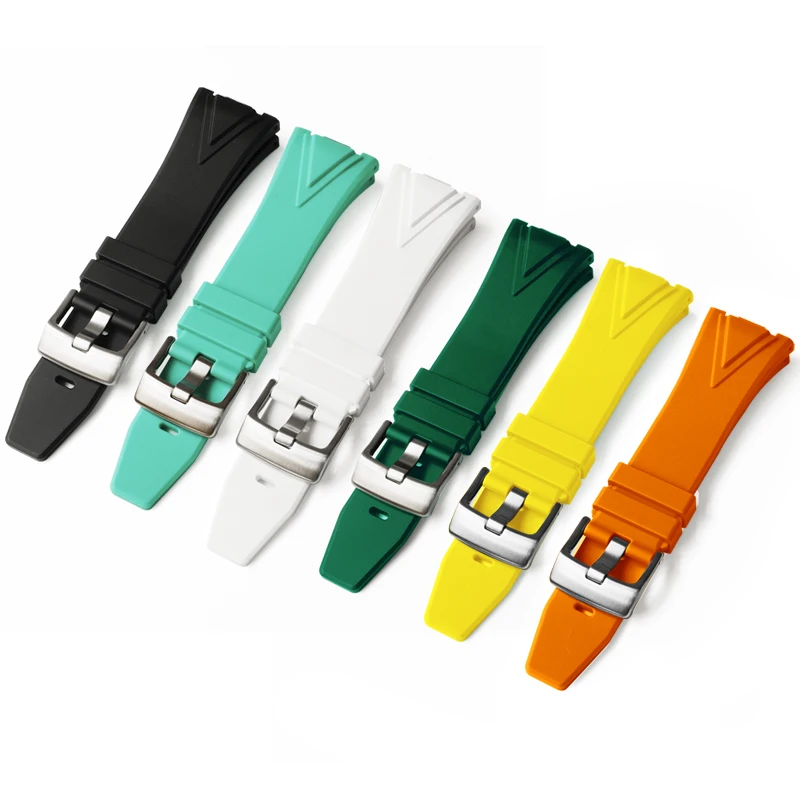 متوافق مع GA-2100/2110/B2100 ملحقات ساعة بحزام مطاطي شفاف من خشب البلوط المزرعة.