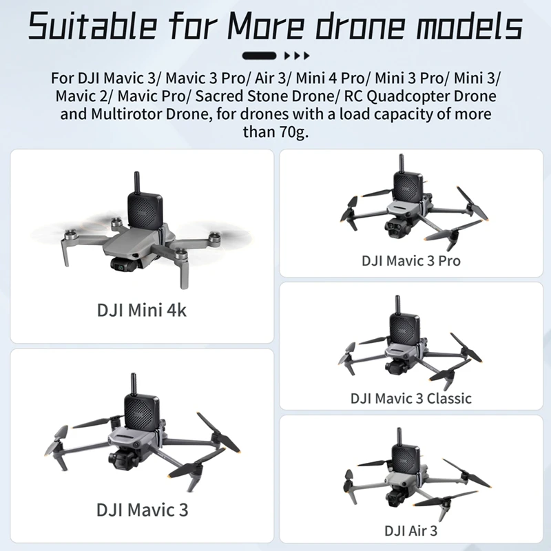 For DJl Mavic 2/3/3Pro Classic 3 Air 3/2 Mini3/4 Pro 4K Drone Loudspeaker High-altitude Megaphone Long-diatance Speaker Horn Kit