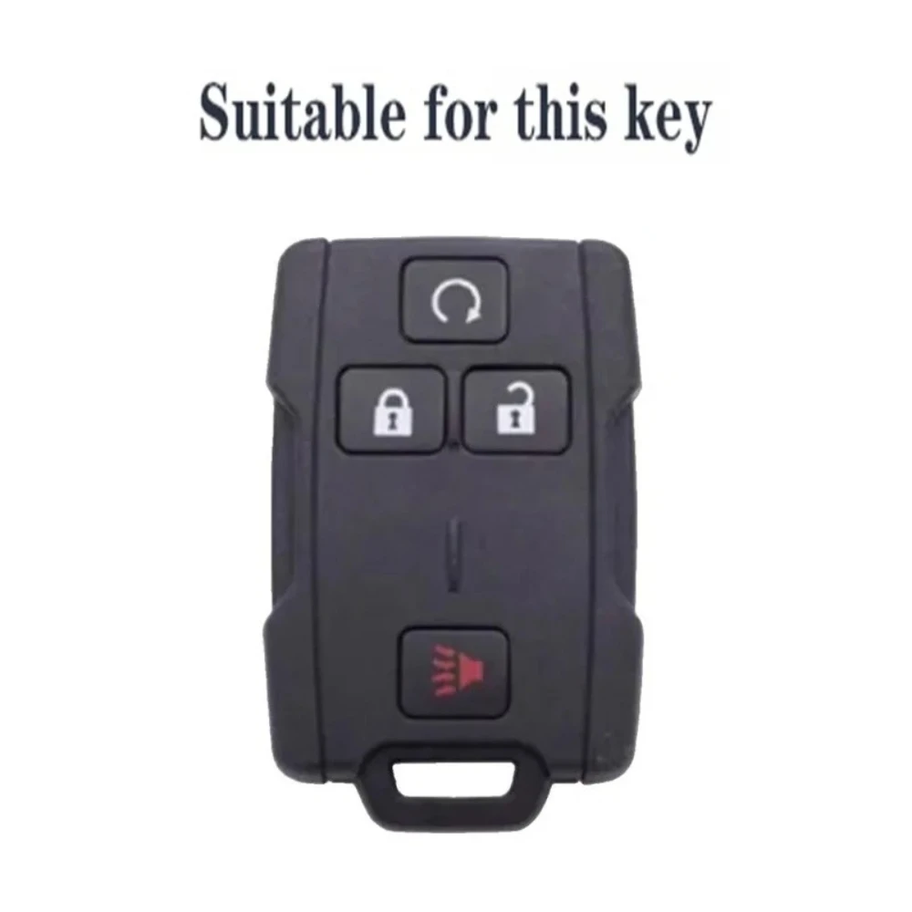 Honeycomb Anti‑Slip Silicone Key Fob Cover with Keyring for Chevrolet Silverado Suburban Tahoe GMC Yukon Sierra Terrain view 5
