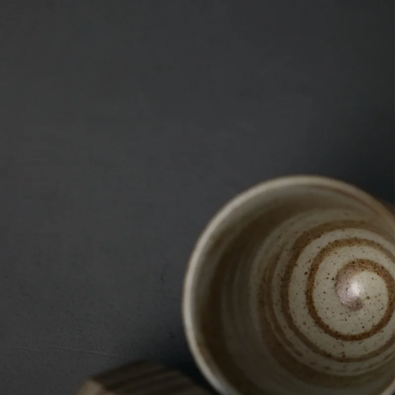 ★Ceramic Parer Mug Vintage Frosted Cut Hand Held Cup Japanese Style Coarse Pottery Coffee Milk Two-Color Cup Variety