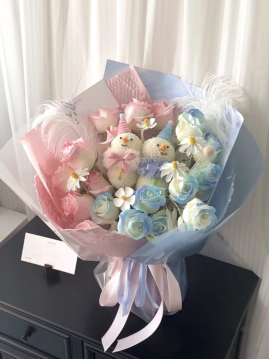 

Cisas Gift Eternal Flower Bouquet Snowman Doll Surprise Present for Girls Best Friend Children's Cisas Eve Creative