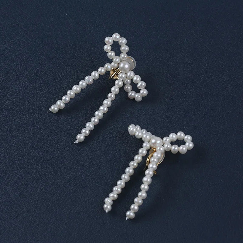 

Women Fine Jewelry Natural White Color Potato Freshwater Pearl 925 Silver Ear Clip Earrings