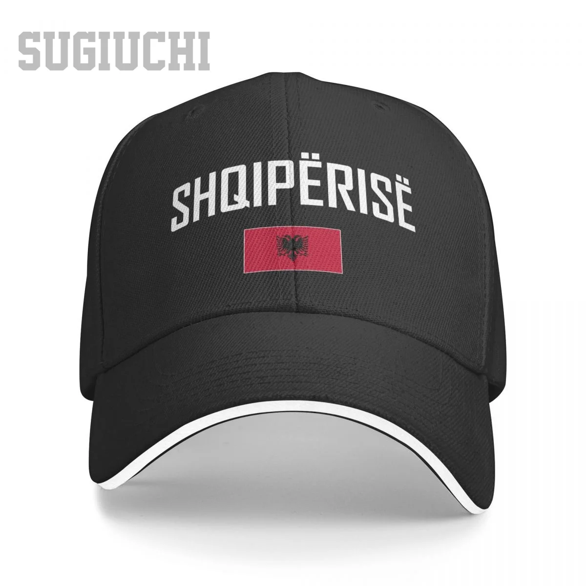 Unisex Sandwich Albania SHQIPERISE Flag And Font Baseball Cap Men Women Hip Hop Caps Snapback Golf Hat Fishing
