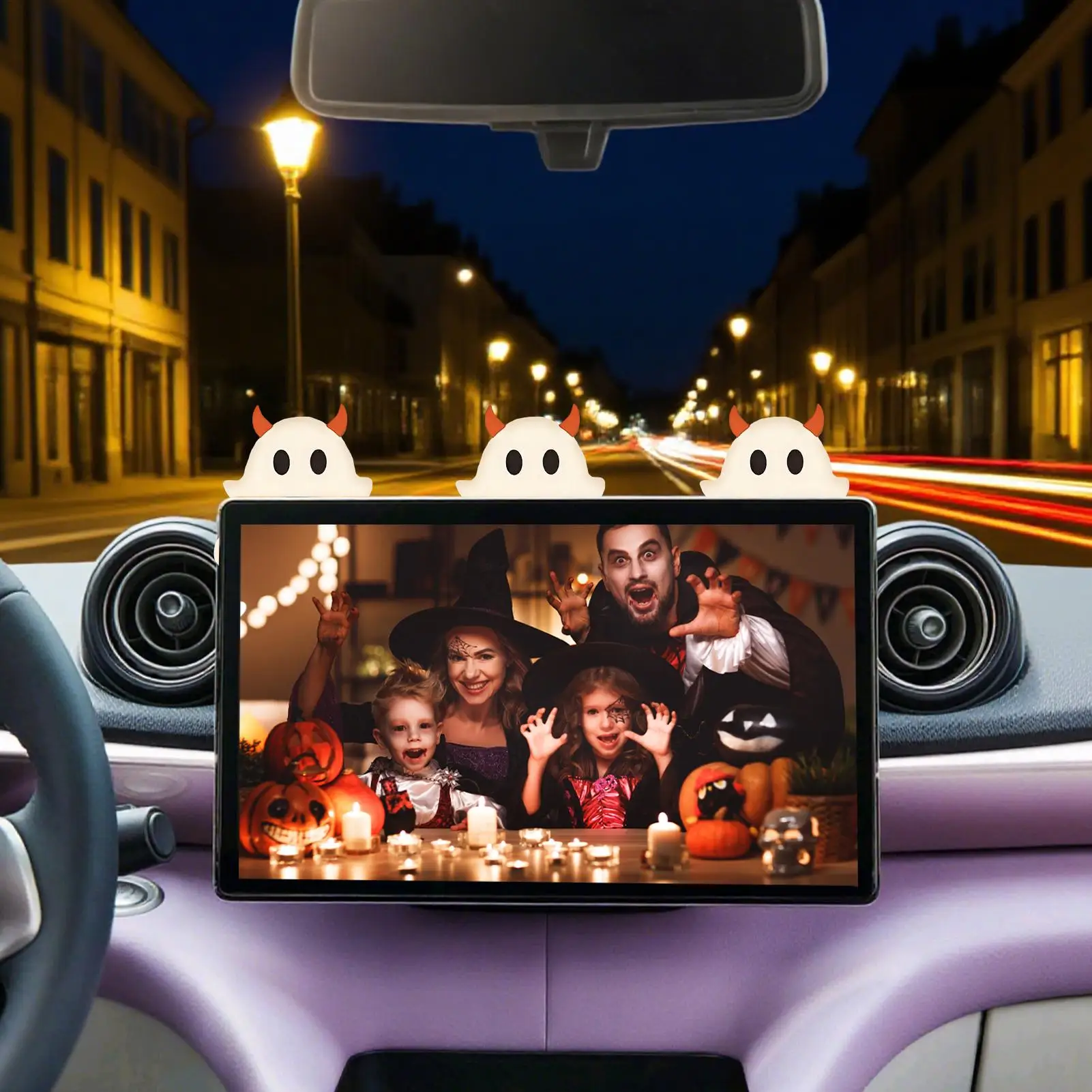 Mini Figures For Phone Case Halloween Ghost Smartphone Figurine Halloween Mini Figure Peel-and-stick Decorations For Cell Phone