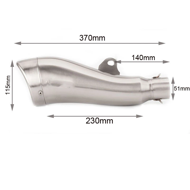 Universal 51mm Inlet Motorcycle Exhaust Muffler Stainless Steel Pipe For Honda Yamaha Kawasaki R1 R3 R6 CBR300 500