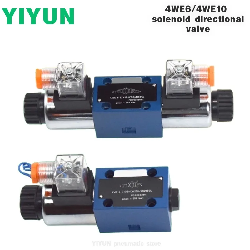 4WE6A61B 4WE6C61B 4WE6D61B 4WE6J61B 4WE6M61B 4WE10D31B 4WE10E31B 4WE10M31B YIUYN Solenoid Directional Valve 4WE6 4WE10 Series