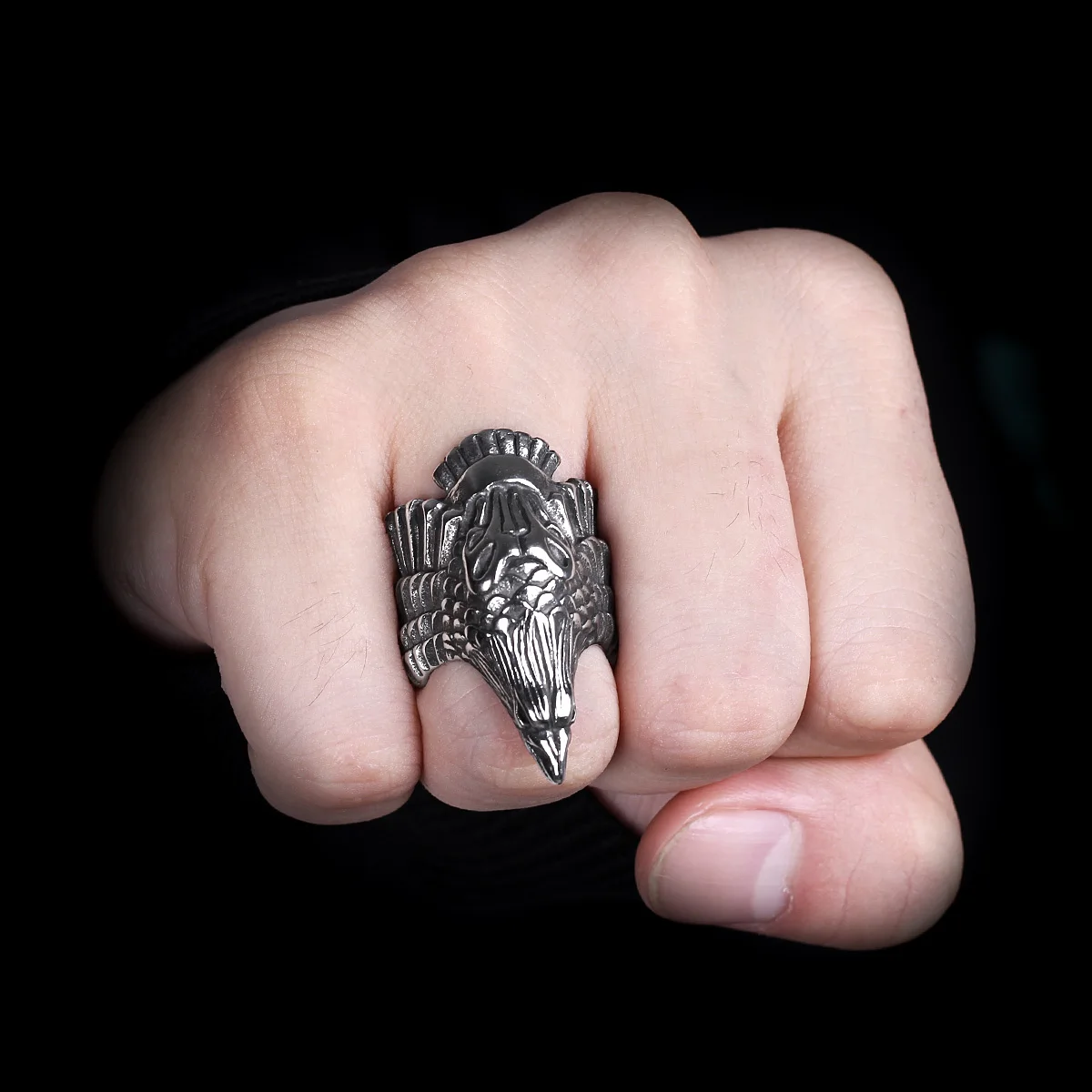 Stainless Steel Men Rings Flying Eagle Punk Rock Hip Hop Personality for Biker Male Boyfriend Jewelry Creativity Gift Wholesale