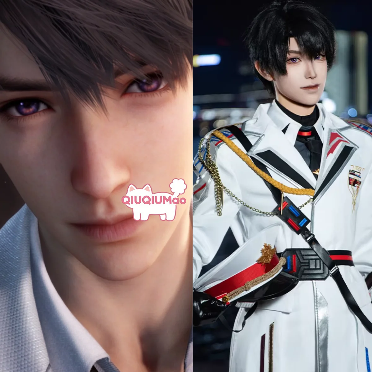 

Hot Game Love and Deepspace Cosplay Costume Anime Caleb Role Playing Farspace Colonel Uniform White Outfit for Men Comic Con