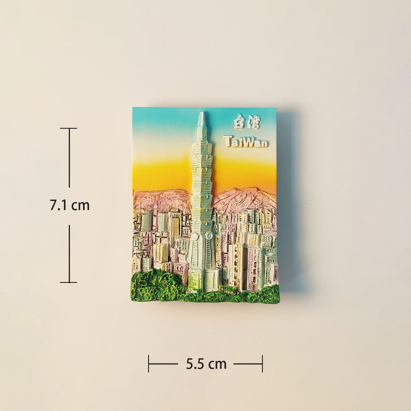 الصين، تايوان، تايبي، بناء تايبي 101، مجسم ثلاثي الأبعاد، هدايا تذكارية للسياحة، لوحة من الراتنج، ديكور منزلي، مغناطيس الثلاجة