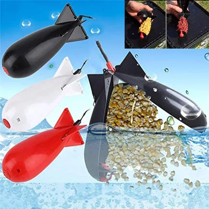 S M L Carp Fishing Rocket Feeder Spod Bomb Float Lure Bait Holder Spomb Pellet Rockets Feeders Position Gear Accessories