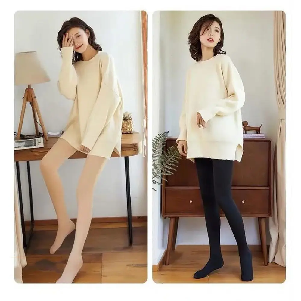 

Эластичные леггинсы на флисовой подкладке, однотонные термолеггинсы с высокой талией, утепленные женские колготки для женщин