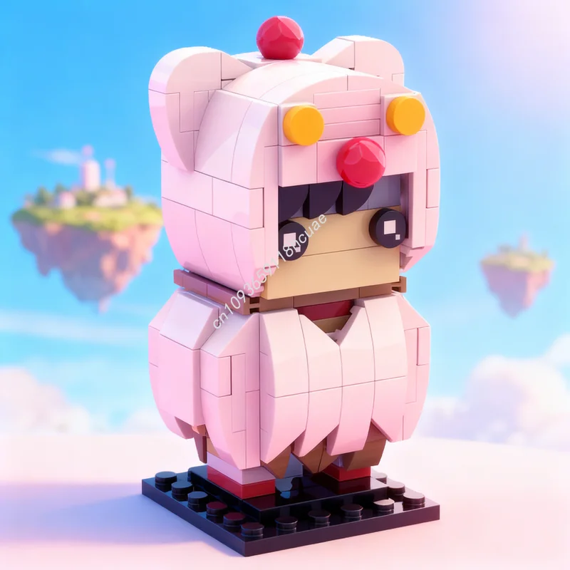 

208 деталей MOC Final Fantasy VII BrickHeadz: Модель Юффи, конструктор, развивающая игрушка, идея для подарка на Рождество, для детей