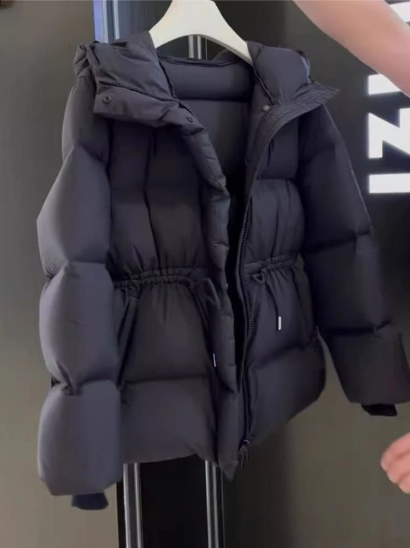 

2025 Winter New Down Short Padded Jacket Women Parkas Fur Collar Thick Cotton Coats Clothes Black Beige Brown Outerwear Female
