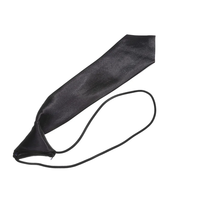 Uniform JK Girls Black Simple Zipper Ties for Men Women Students Stage Performance Matte Neck Tie Costumes Accessories