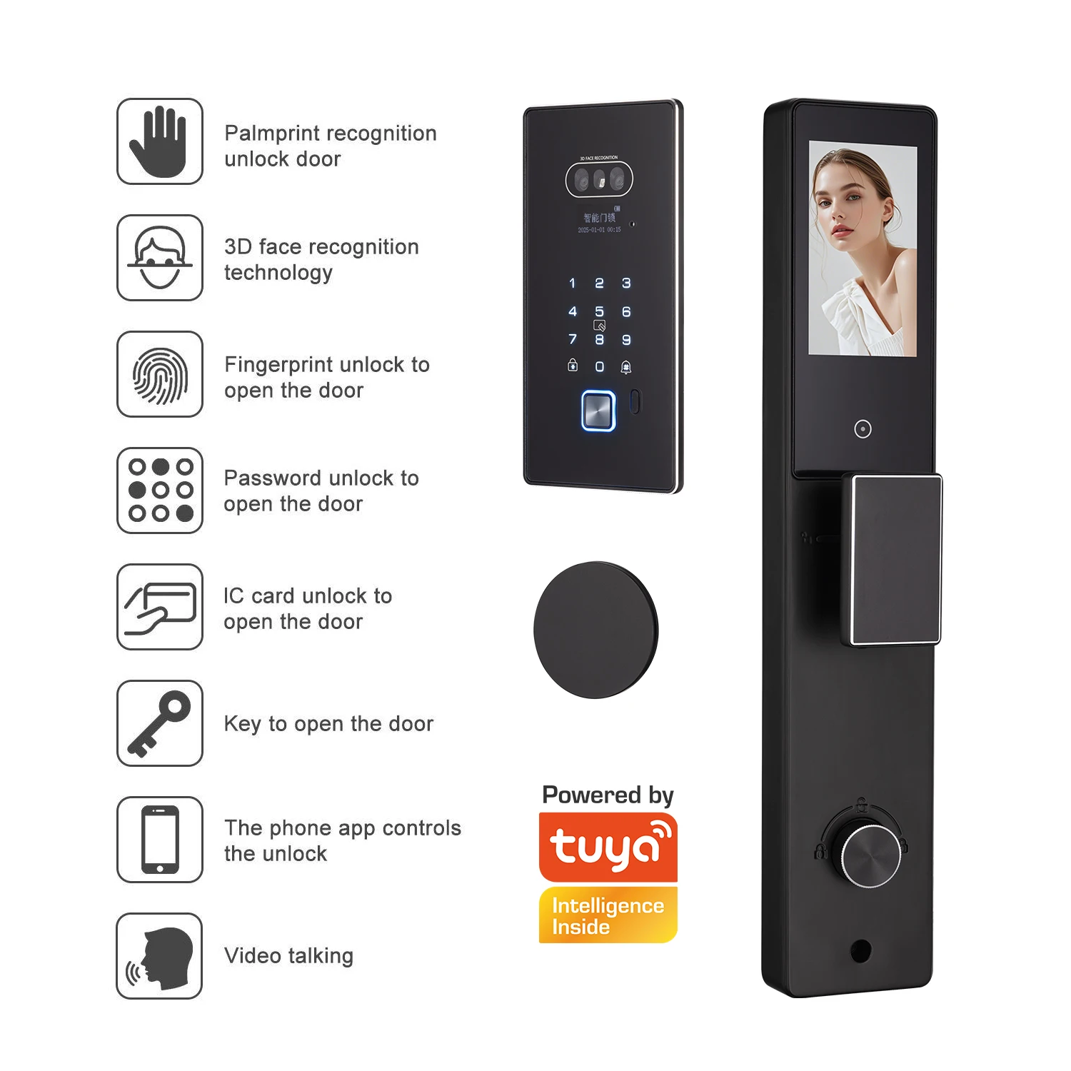 STLF 원격 잠금 해제 스마트 도어락 투야 와이파이 스마트 지문 3D 시노보 인텔리전트 디지털 안전 도어락 가정용