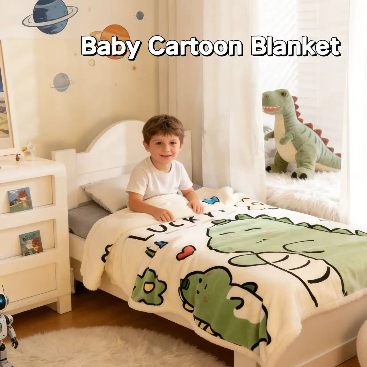 

1 шт., мягкое фланелевое детское одеяло с мультяшным рисунком, мягкое и удобное детское одеяло, ветрозащитное детское постельное белье, подходит для детских кроватей, детских колясок, офисных диванов и для дневного сна.