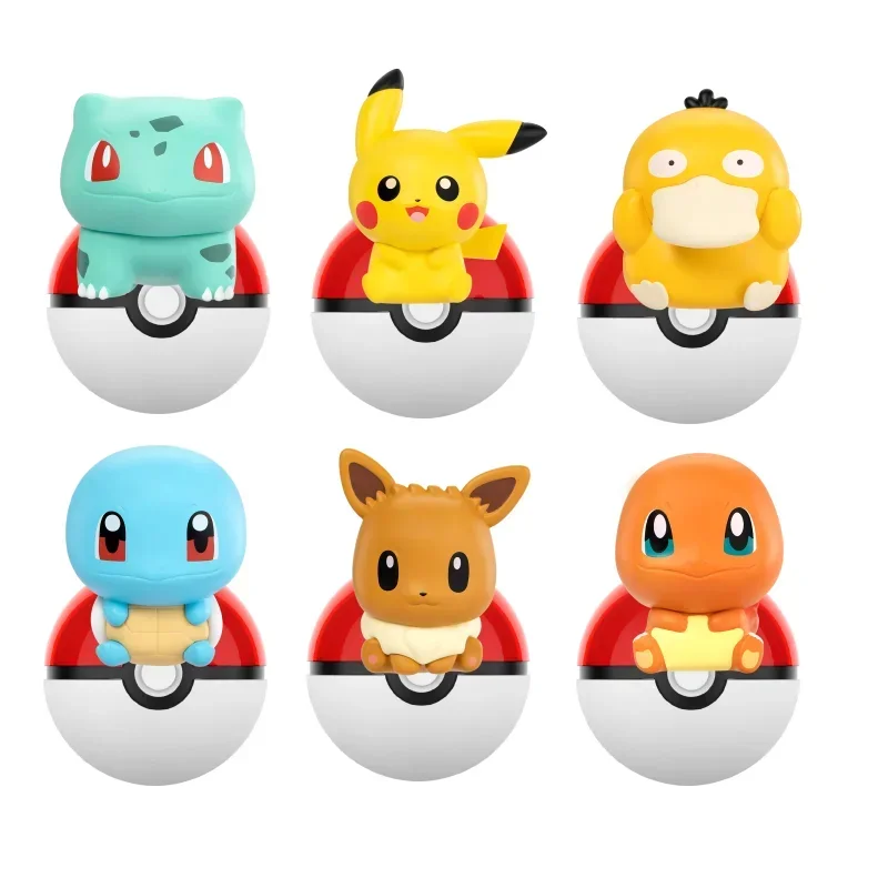

Genuine 4cm Pokemon Anime Action Figure Pikachu Charmander Squirtle Bulbasaur Mini Doll Original Pokeball Model Birthday Gift