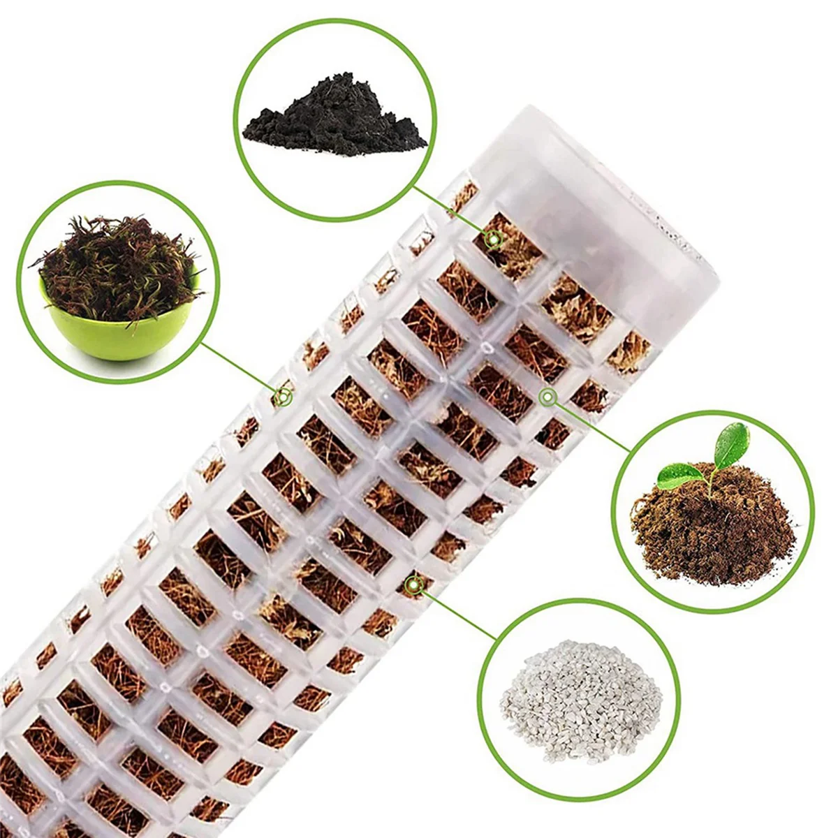 B23B 12 قطعة عمود الطحلب البلاستيكي 15 بوصة عمود شبكي شفاف طحلب صغير عمود الطحلب حصة للنباتات Monstera بوعاء النباتات #5