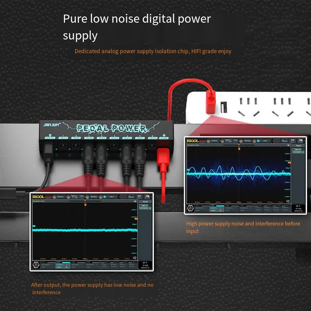 8 Isolated Guitar Effector Power Supply DC 9V USB IN Guitar Pedal Power Pure Low Noise 100mah or 300mah Multi-channel Effector