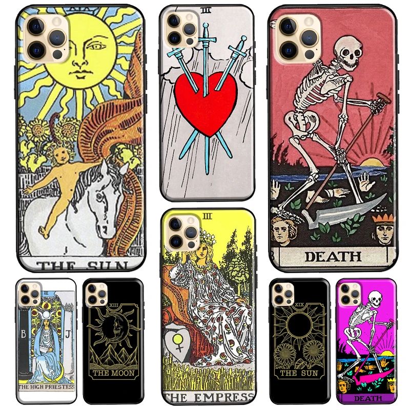 moon Tarot Mystery totem Case For iPhone 11 14 13 Pro Max 12 mini X XR XS MAX 6 6S 7 8 Plus 5S SE 2020 Phone Cover